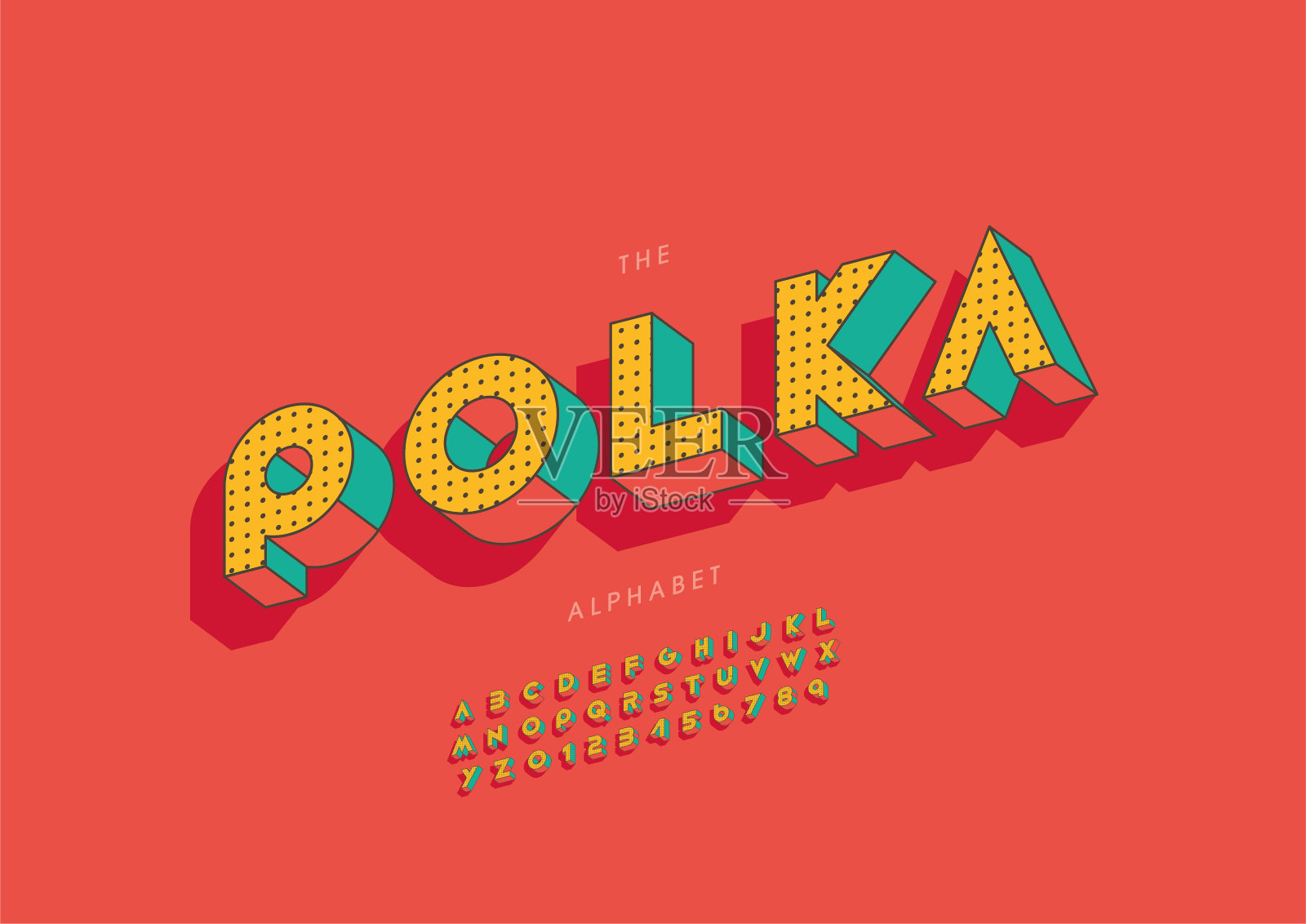 波尔卡字母表插画图片素材