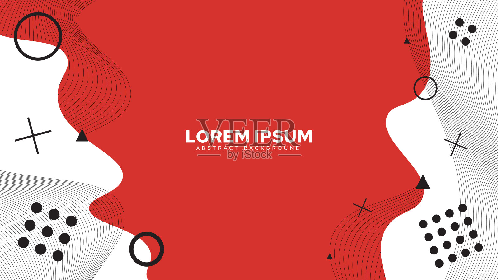 特别封面设计与红色的颜色和形状,波浪从线和图形对象插画图片素材