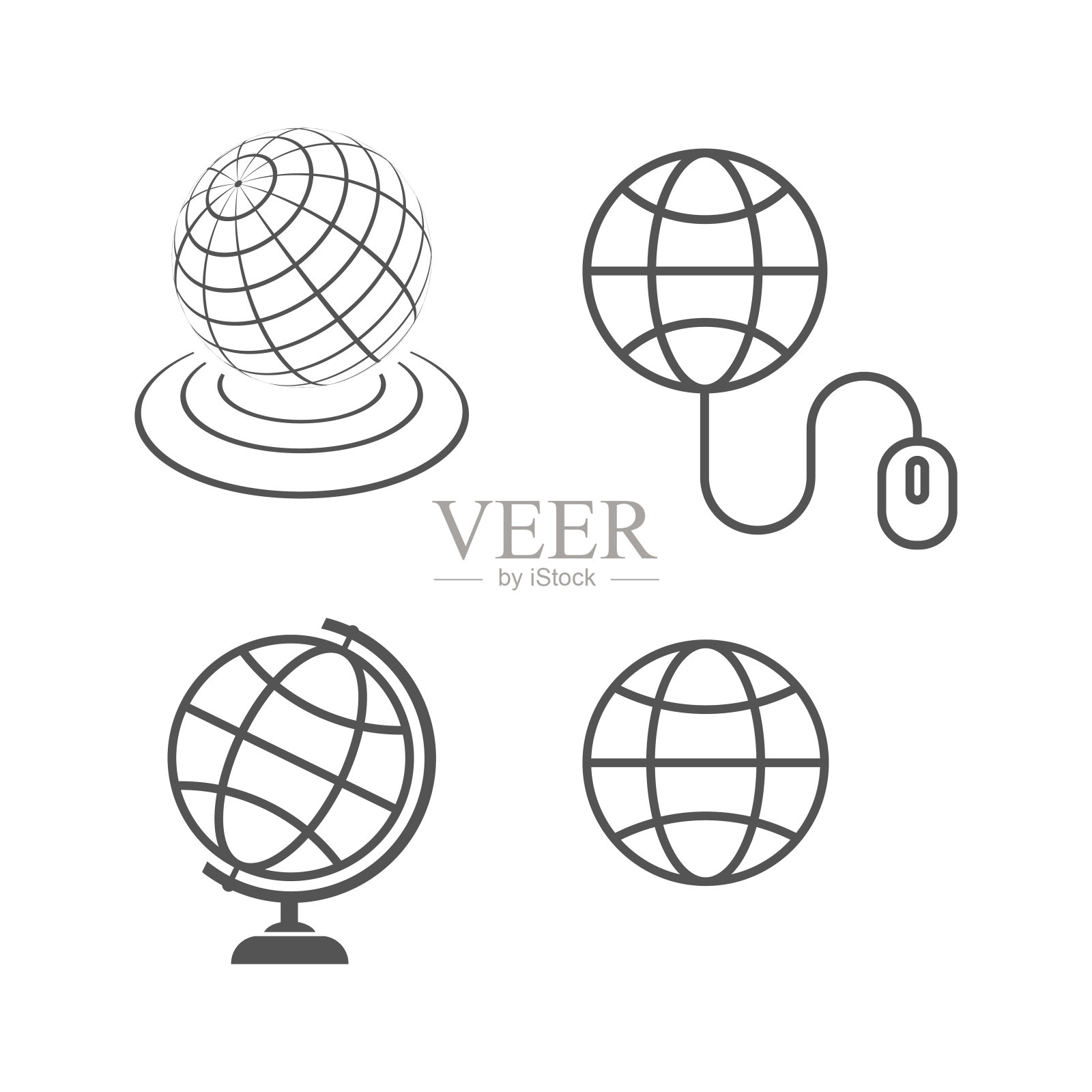 球球轮廓图标图标素材