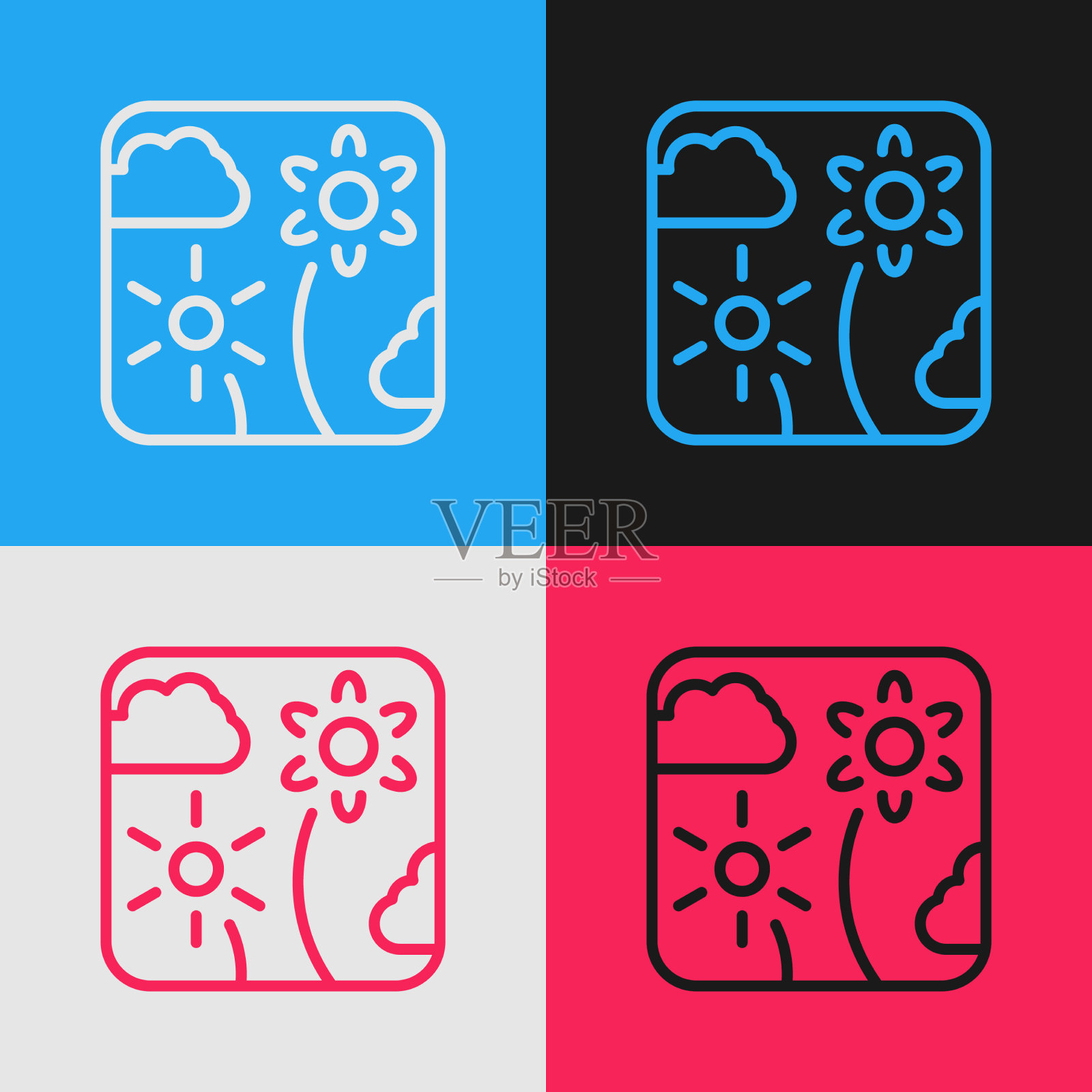 波普艺术线烟花火箭图标孤立上图标素材