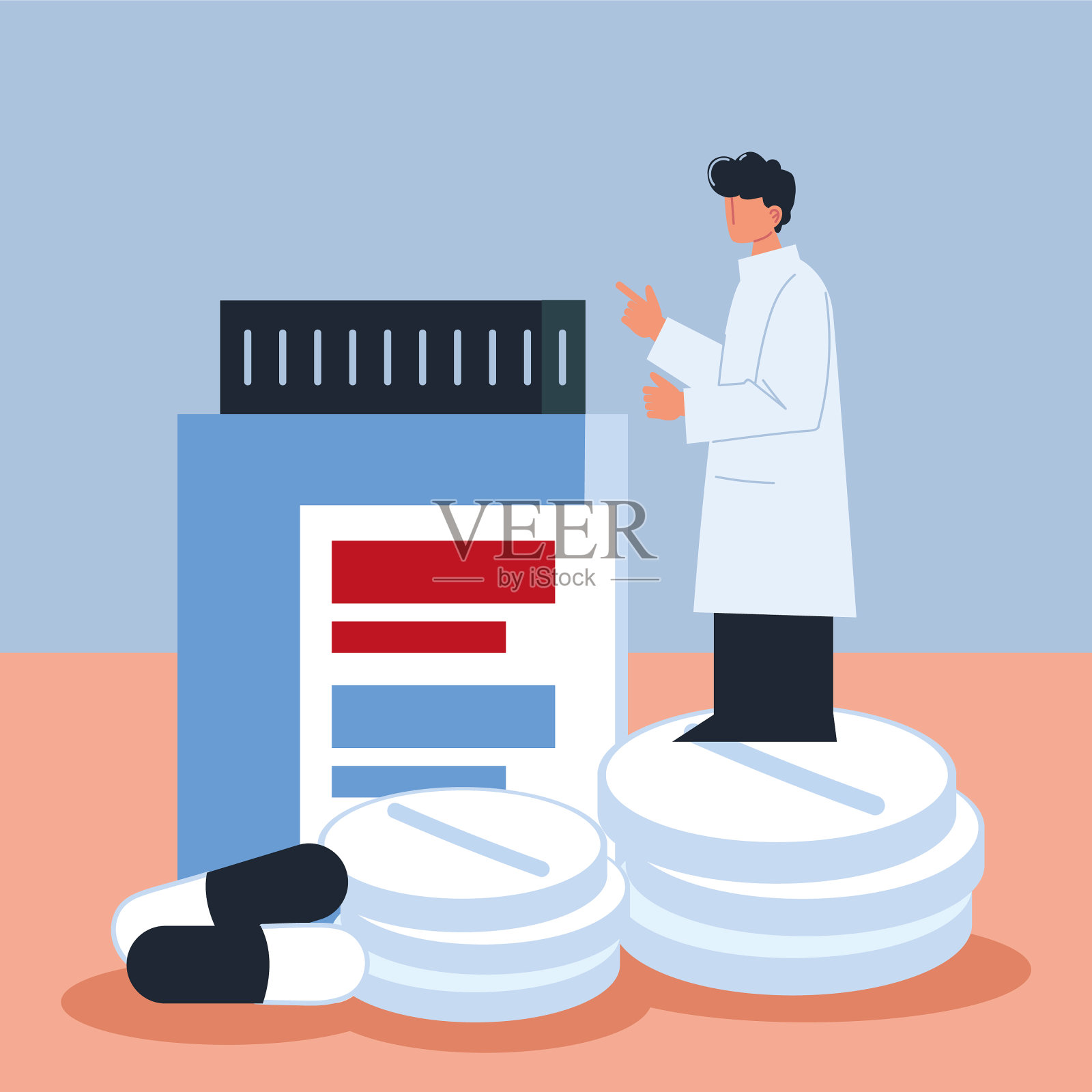 医生药处方插画图片素材