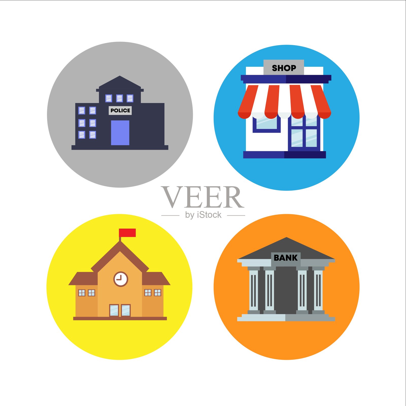 建立标志集向量插画图片素材