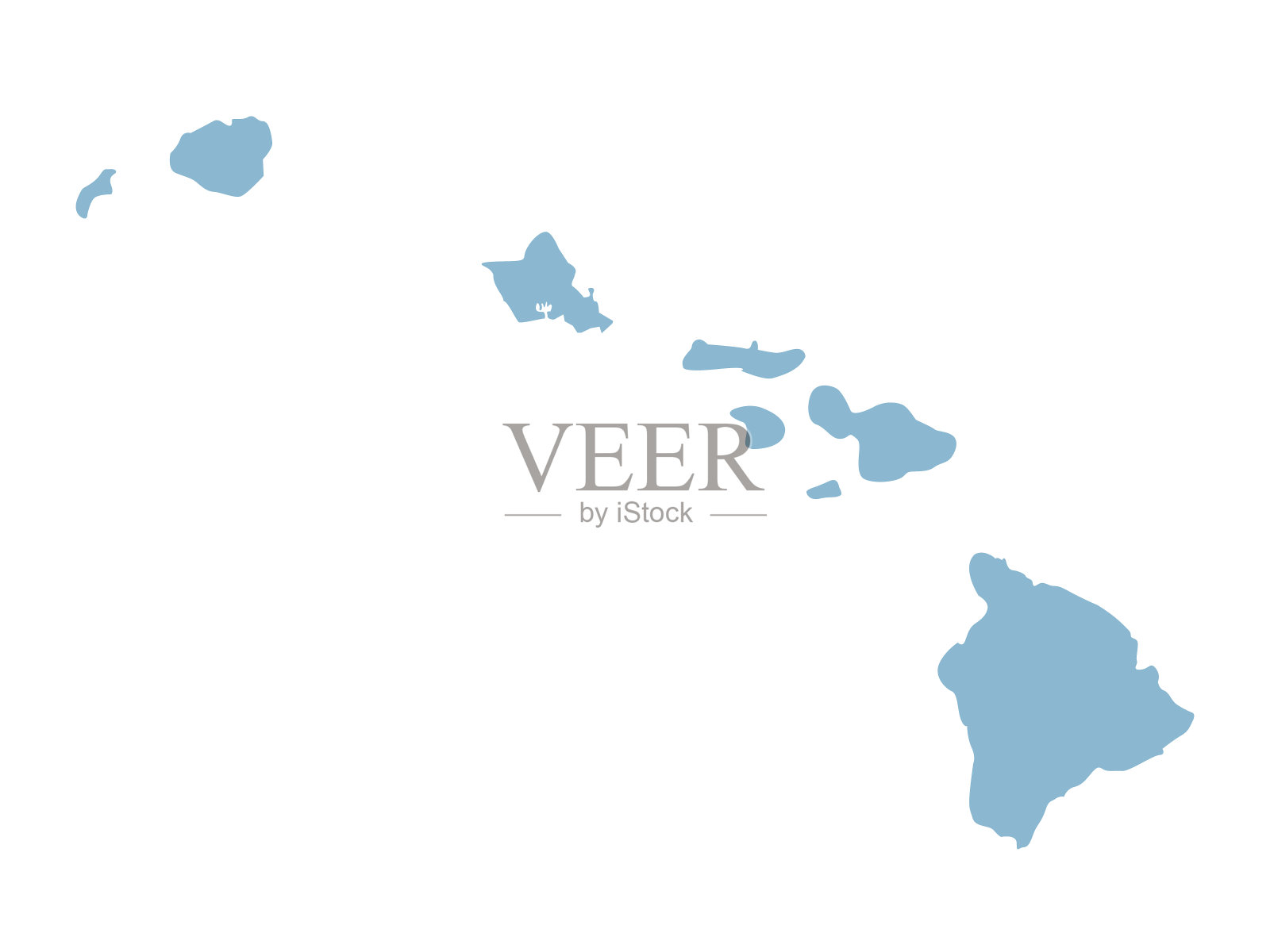 夏威夷群岛地图插画图片素材