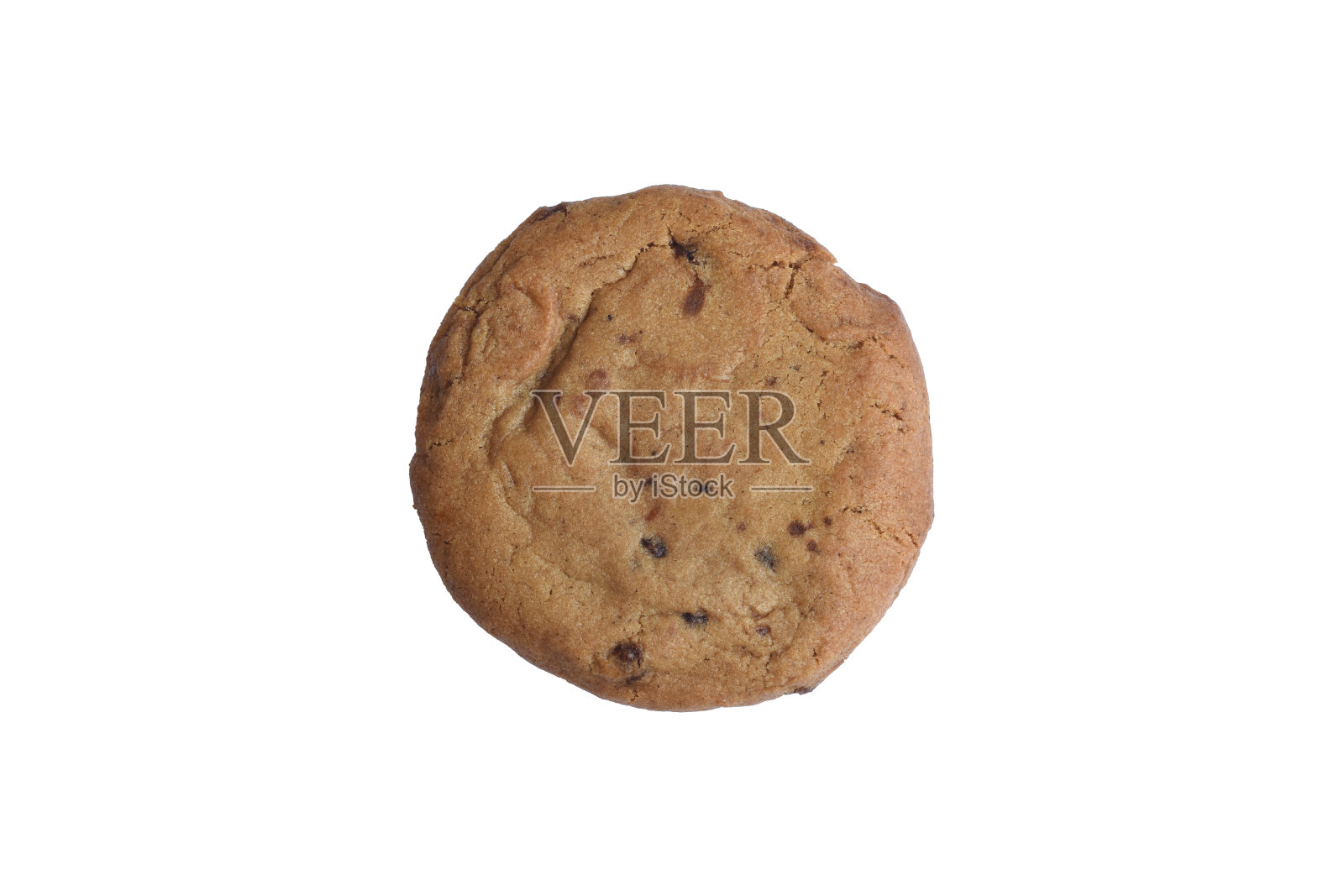 俯视图自制巧克力熔岩饼干没有浇头,孤立在白色背景照片摄影图片