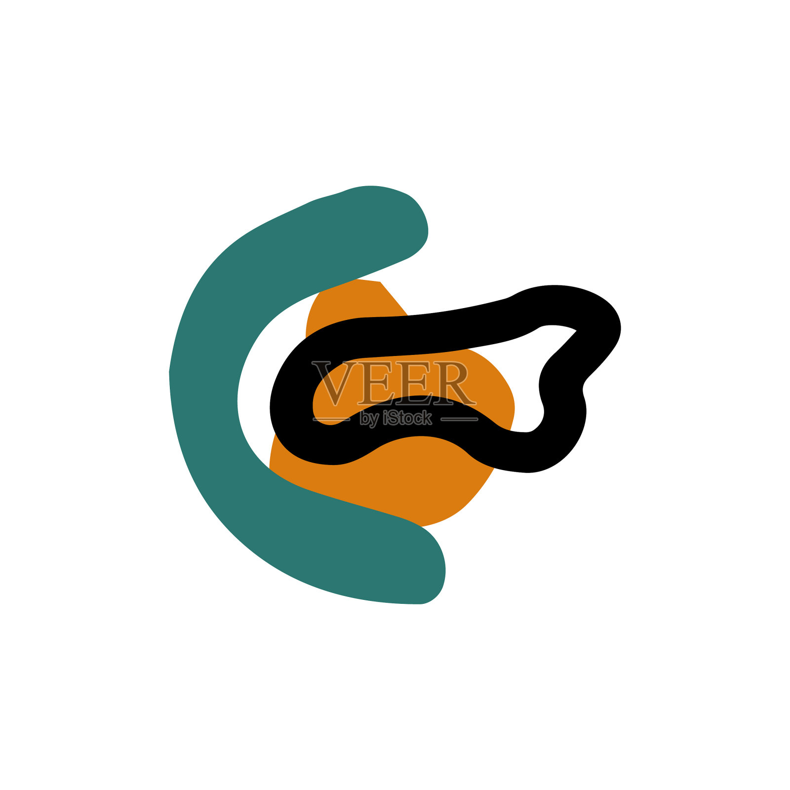 可爱的抽象形状手绘涂鸦图标素材