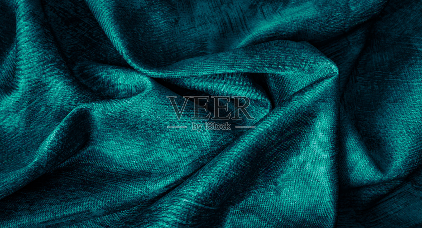 有明显纹理的皱蓝色棉布照片摄影图片