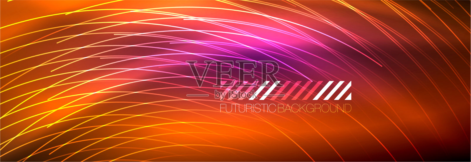 霓虹发光的线条,神奇的能量和光运动插画图片素材