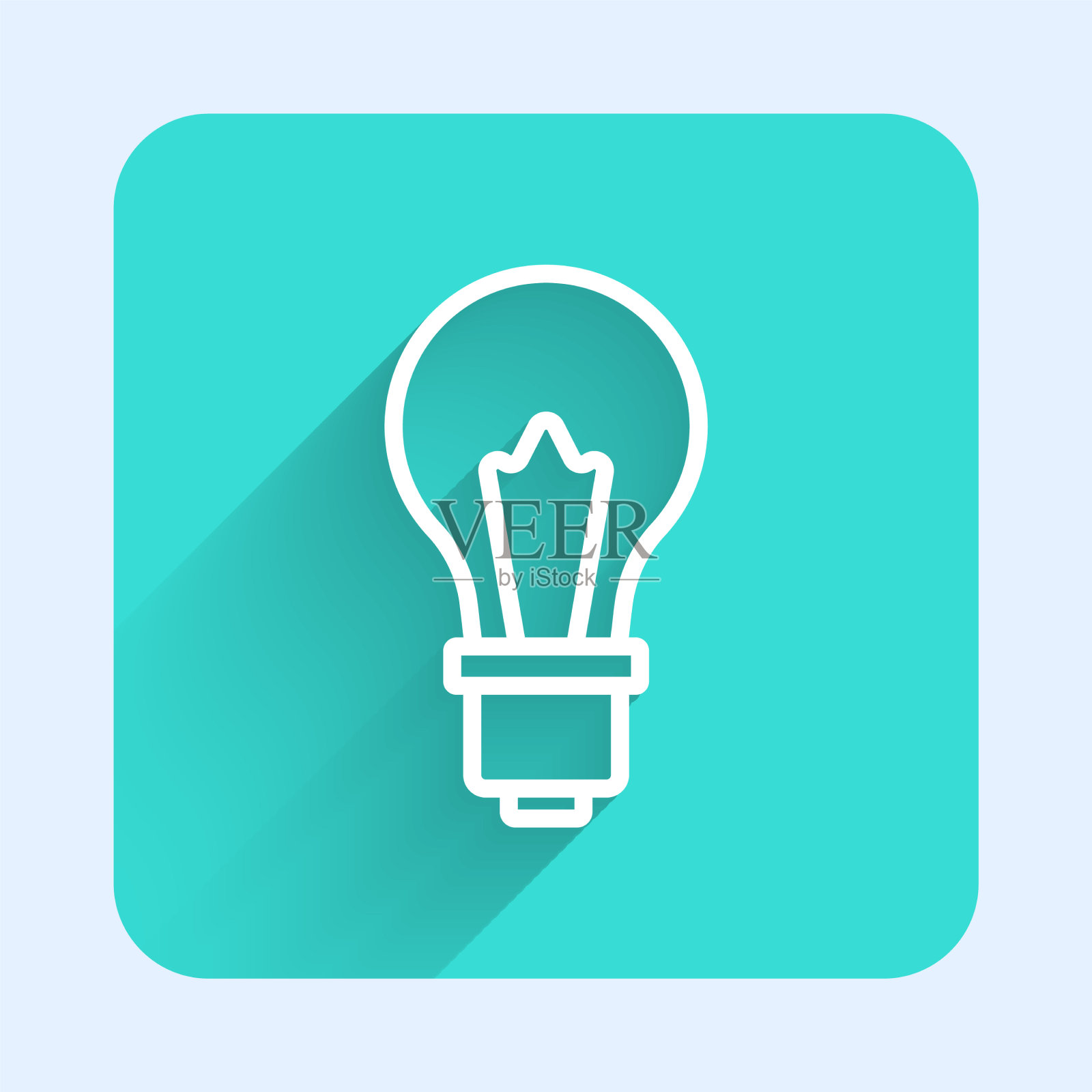 白线灯泡与概念概念图标图标素材