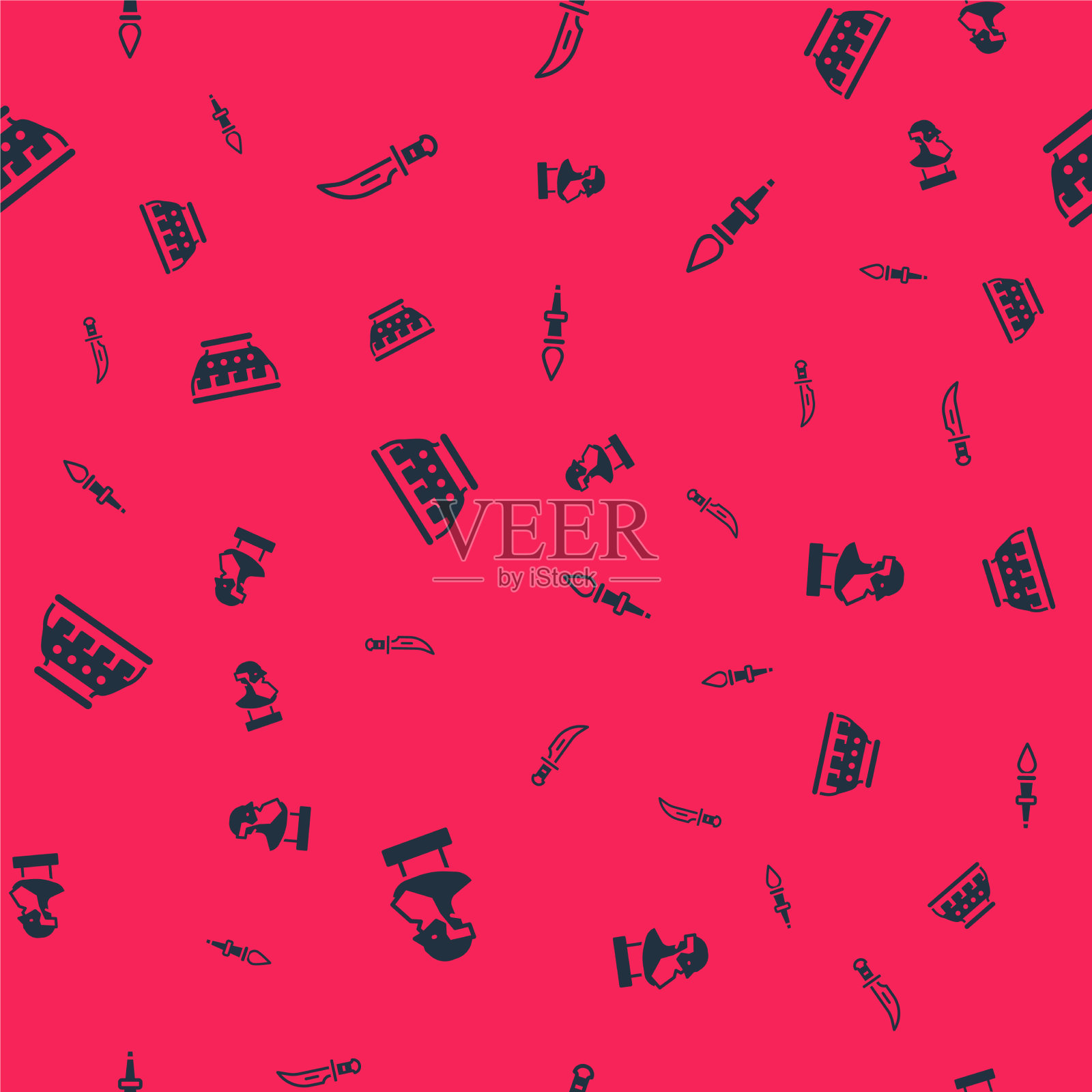 设置古代半身像匕首希腊古代图标素材