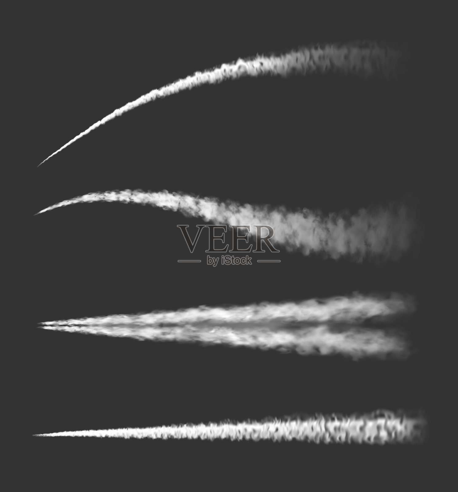 飞机化学痕迹,蒸汽喷射,飞机烟雾痕迹插画图片素材