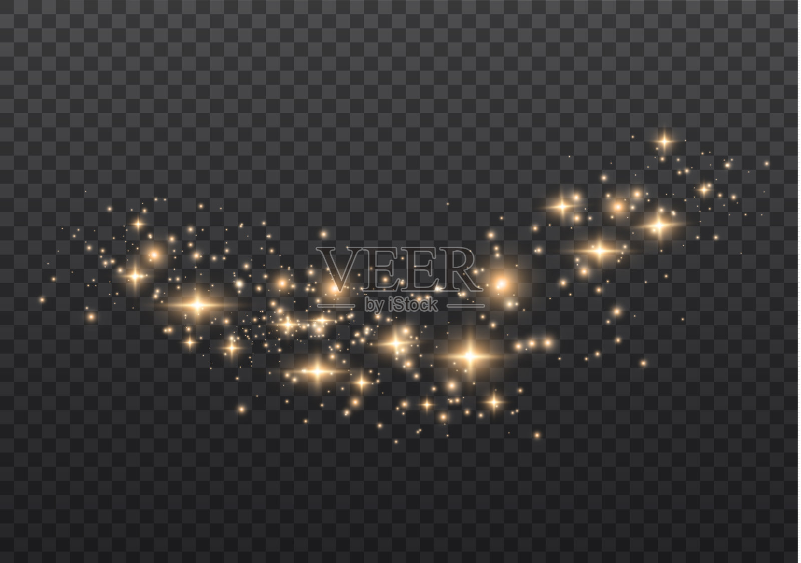 黄色的火花,金色的尘埃发出特殊的光芒。设计元素图片