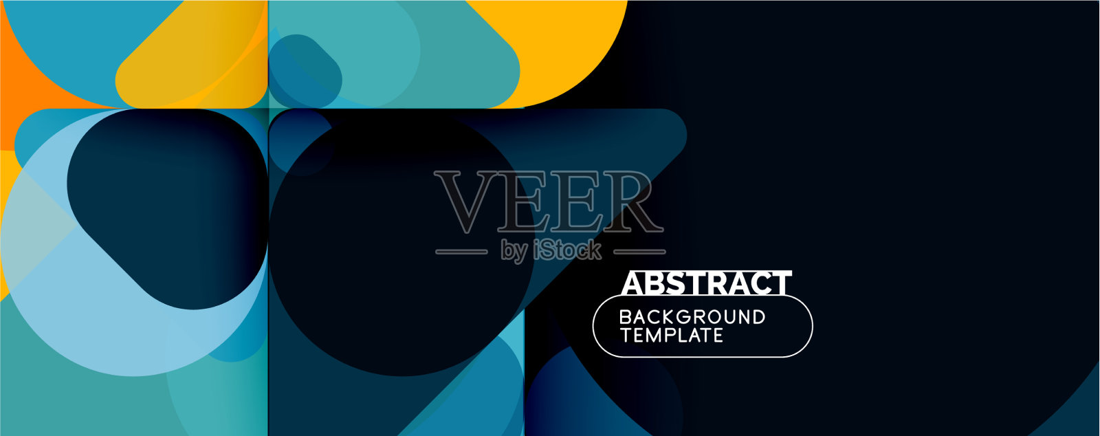 平面的几何圆形形状和动态的线条插画图片素材