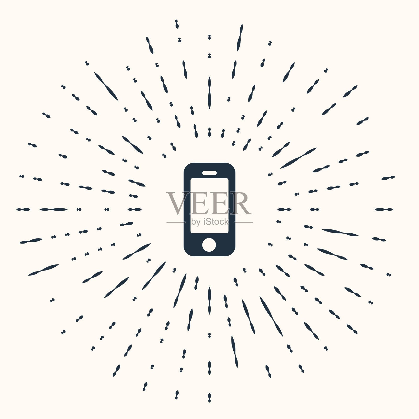 灰色智能手机手机图标孤立插画图片素材