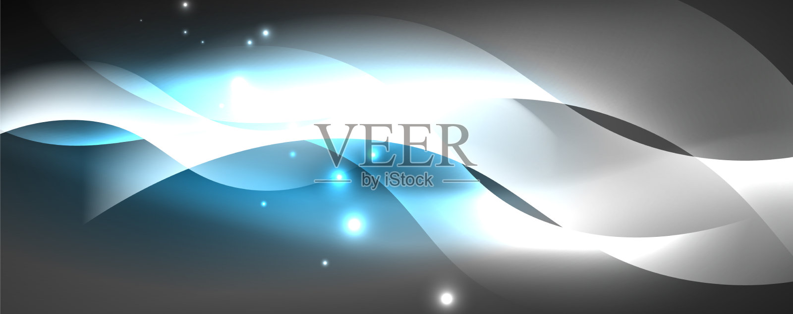 闪亮的霓虹灯波光抽象线插画图片素材