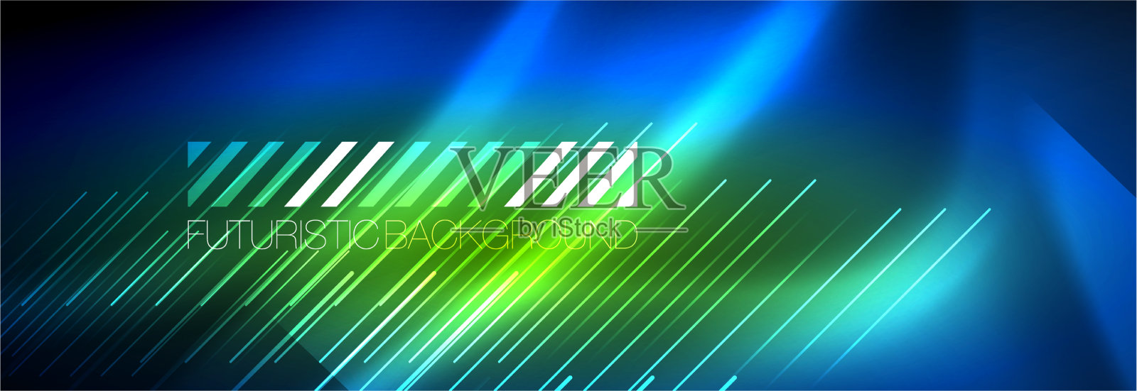 氖发光的线条,神奇的能量和光的运动插画图片素材