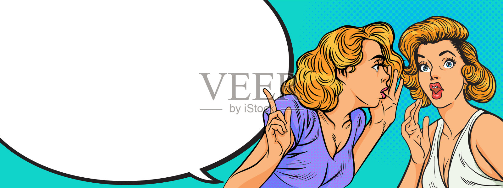 惊讶的女人有流言蜚语插画图片素材