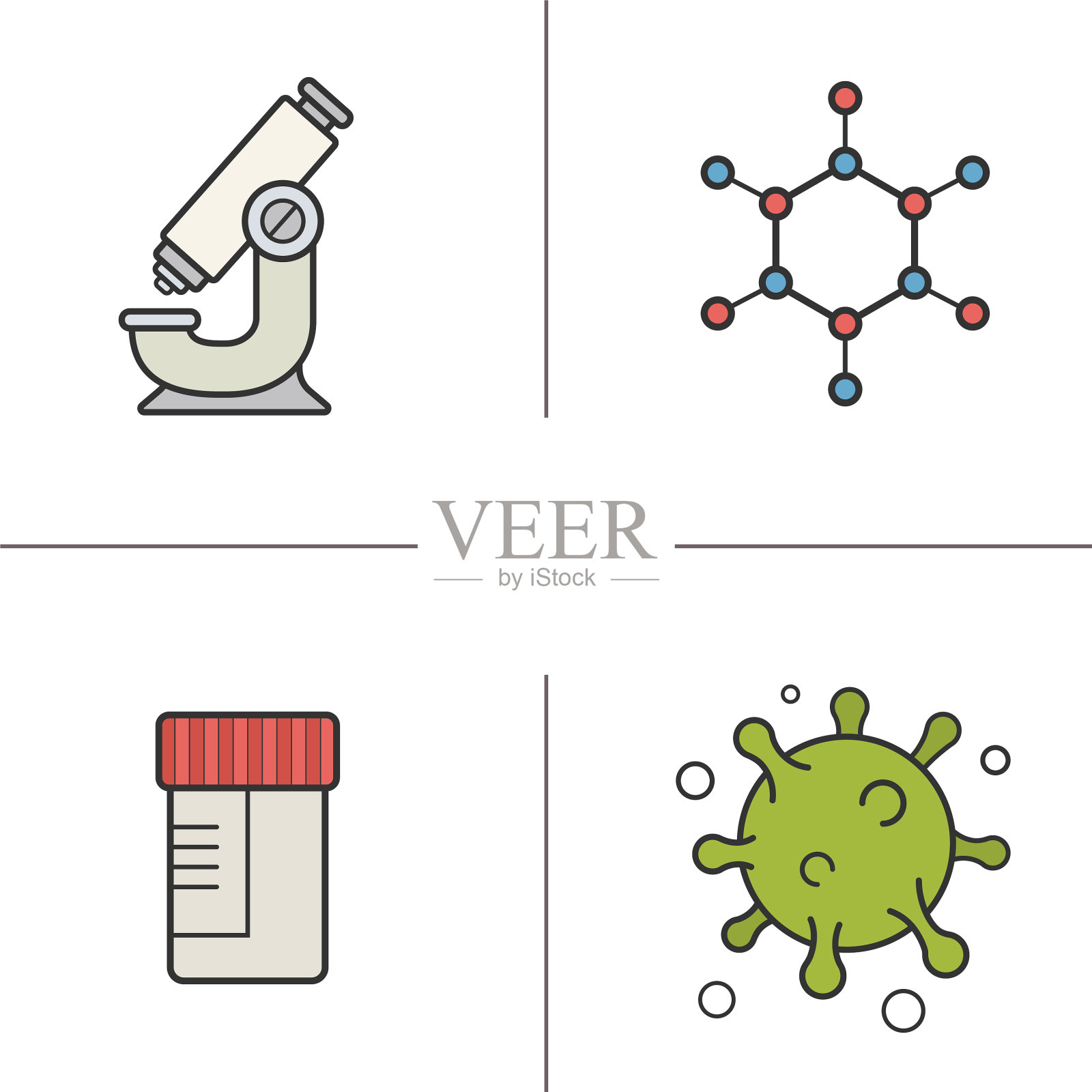 科学实验室颜色图标设置图标素材