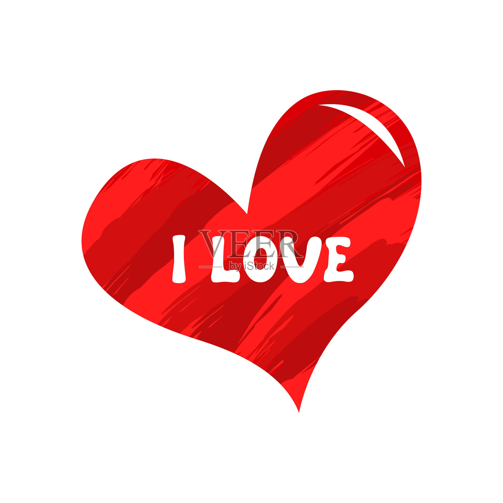 孤立的彩色心形图标情人节的象征插画图片素材