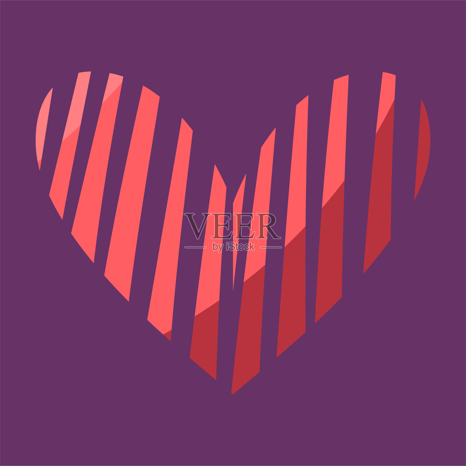 一个彩色心形的孤立草图插画图片素材