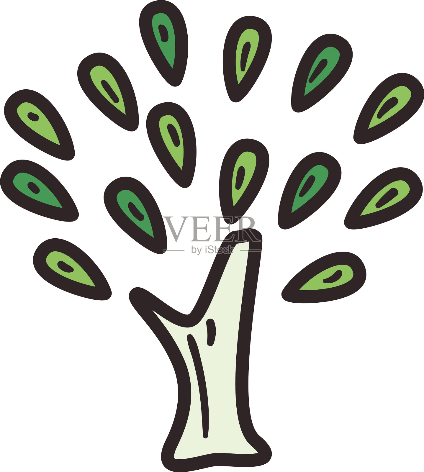 孤立的天然树插画图片素材