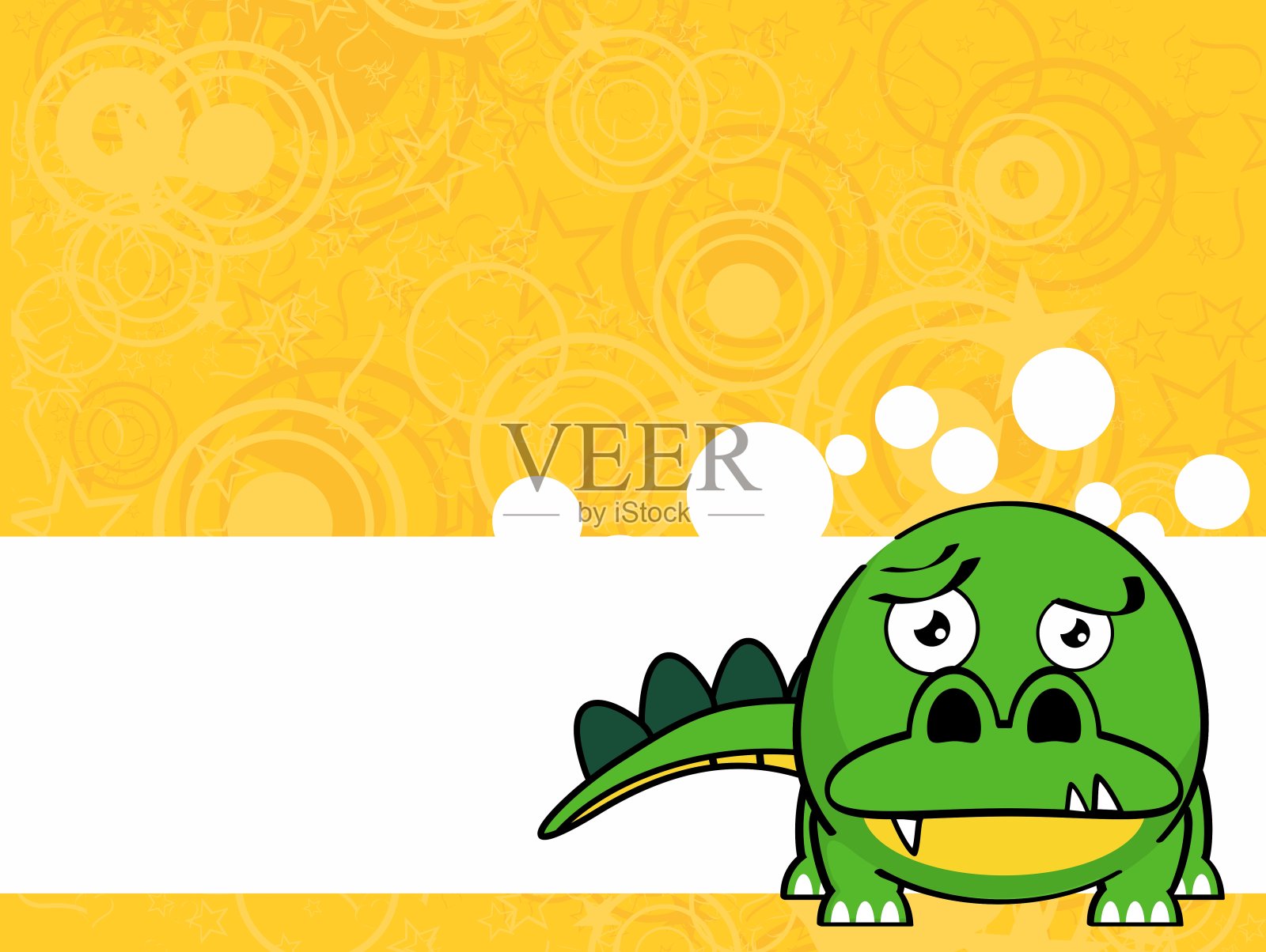 可爱的鳄鱼卡通人物表情背景插画图片素材