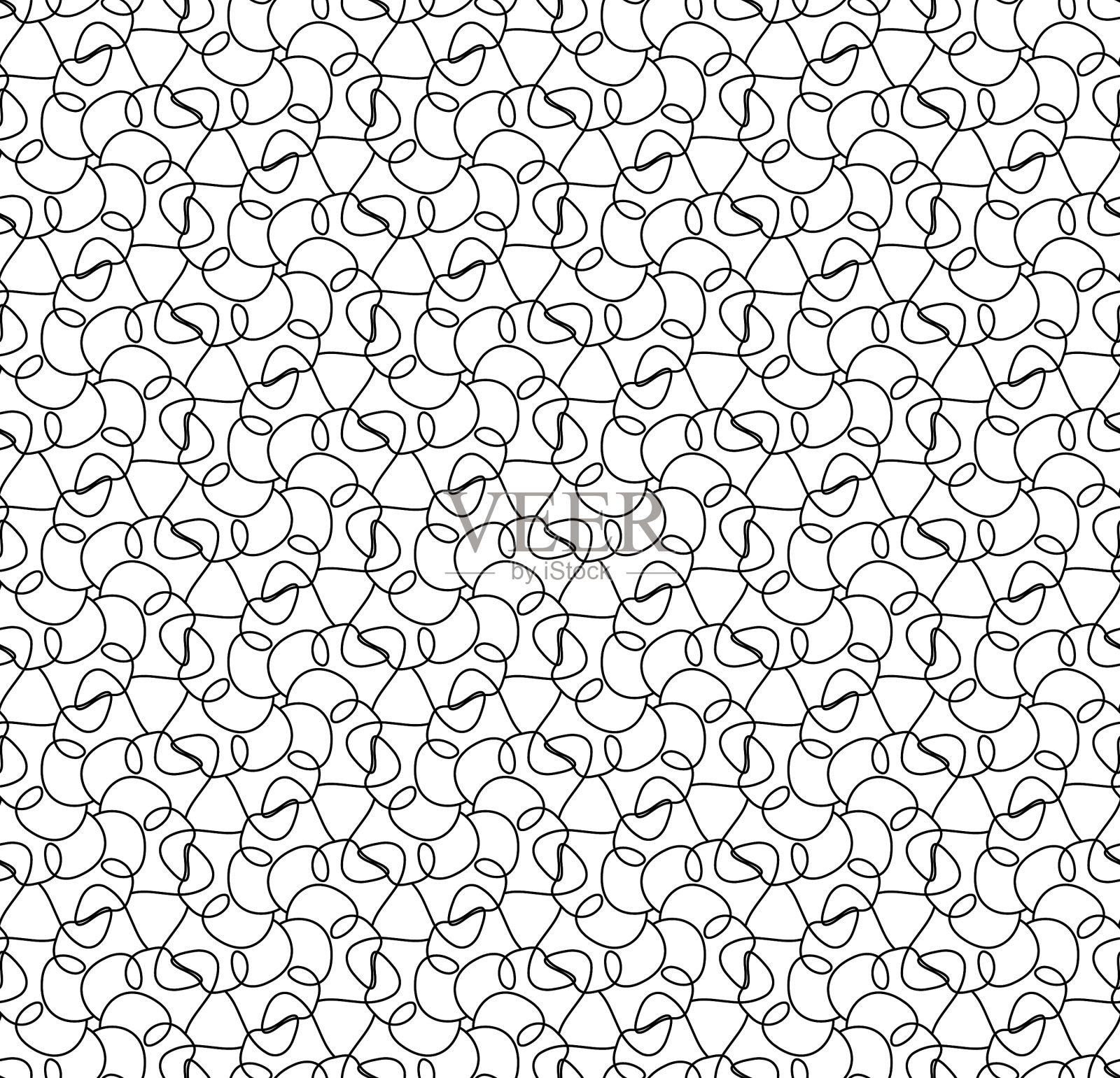 黑色的细曲线在白色上抽象极简插画图片素材