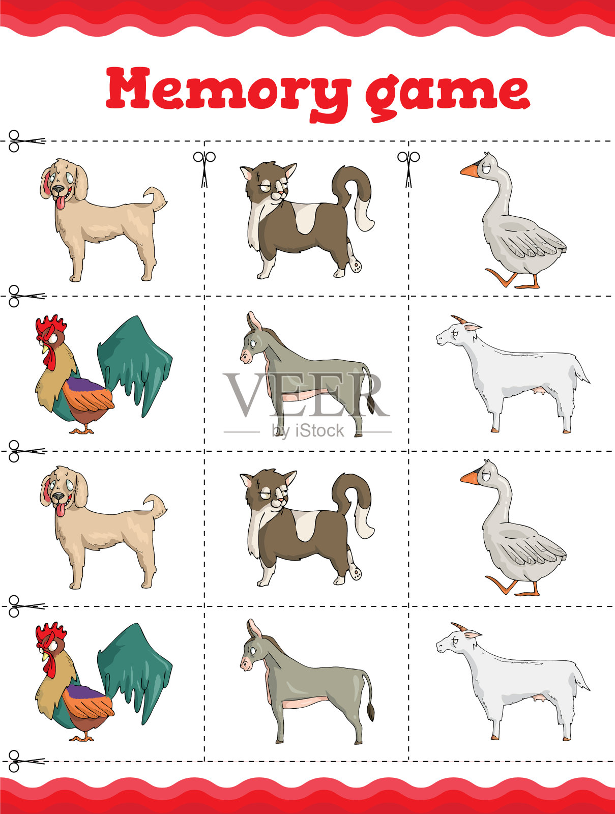 记忆游戏,儿童教育游戏插画图片素材