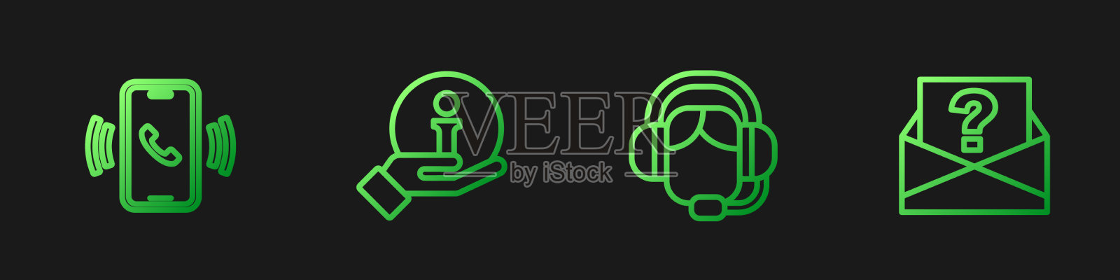 给女人设置24小时耳机电话图标素材