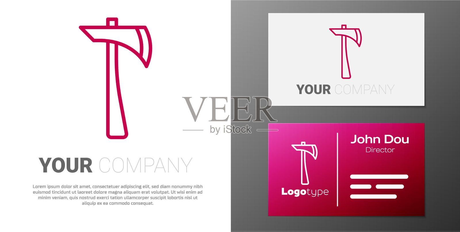 标识线消防斧图标隔离上插画图片素材