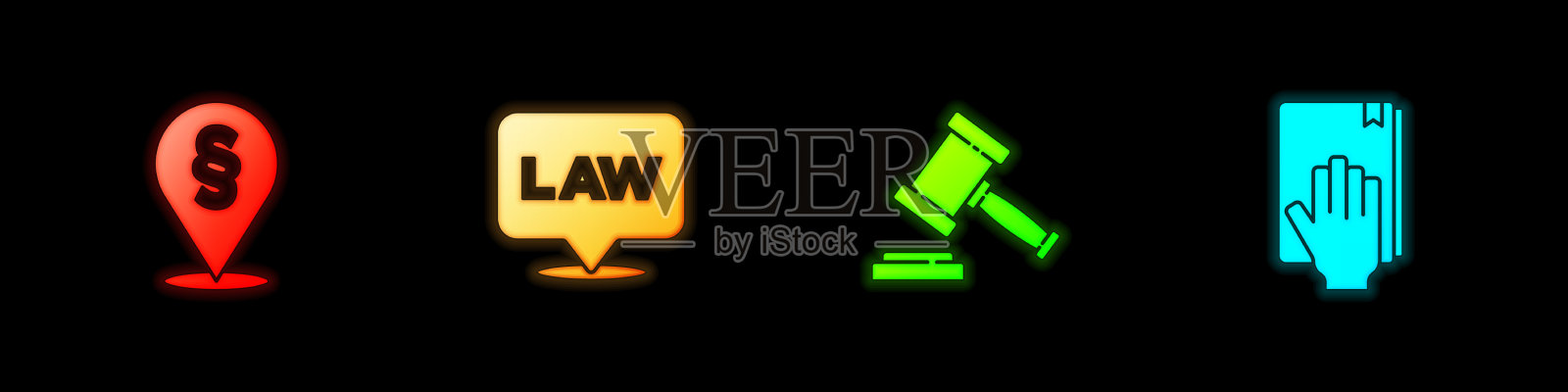 设位置法,法官槌和誓言神圣图标素材