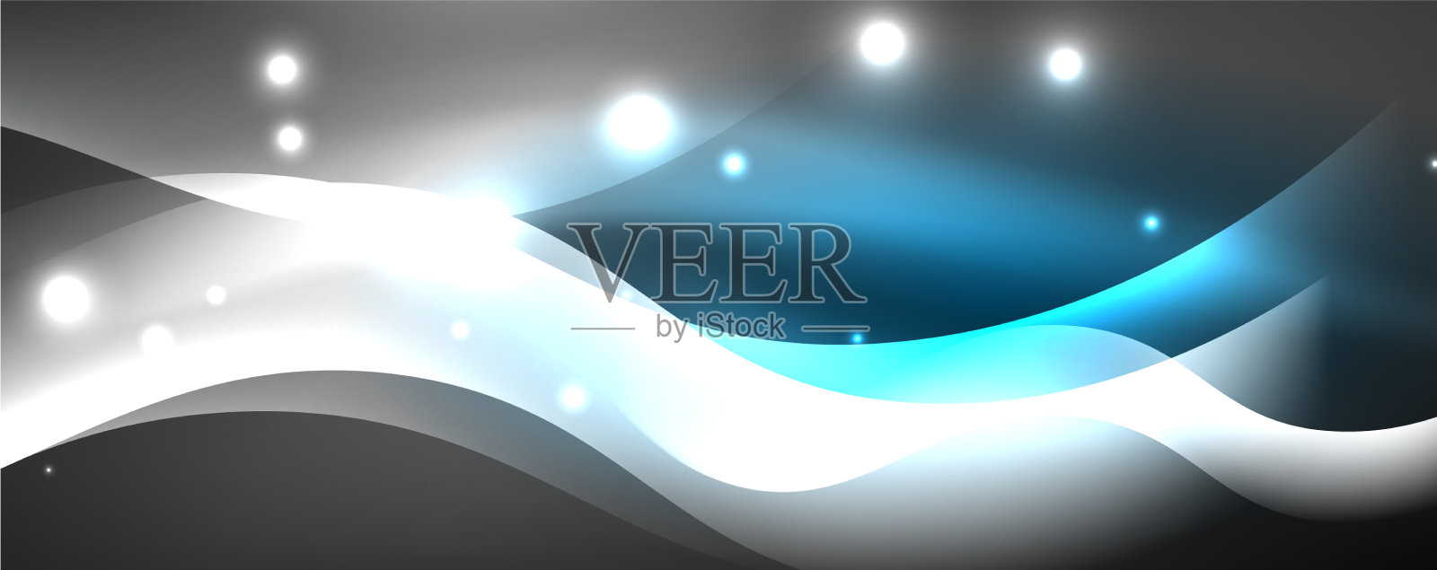 闪亮的霓虹灯波光抽象线插画图片素材