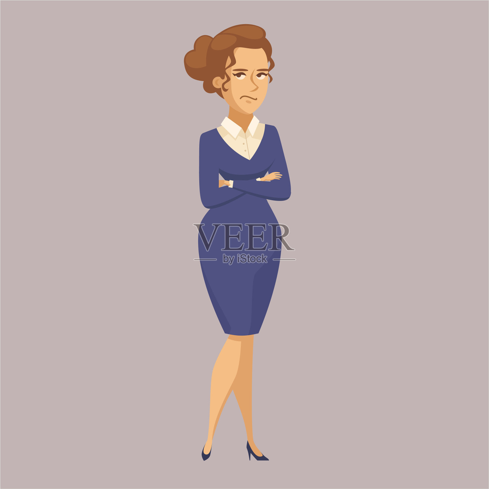 办公室女职员摆出插图插画图片素材