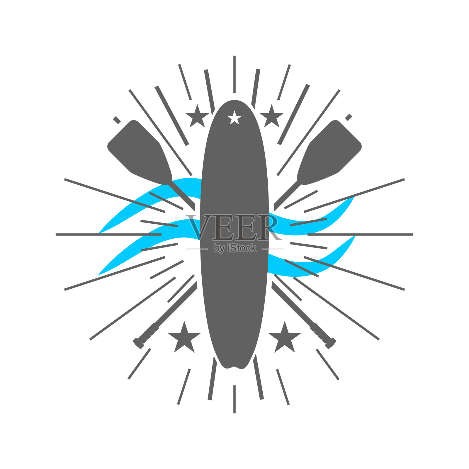 站起来划桨平板的标志设计元素图片