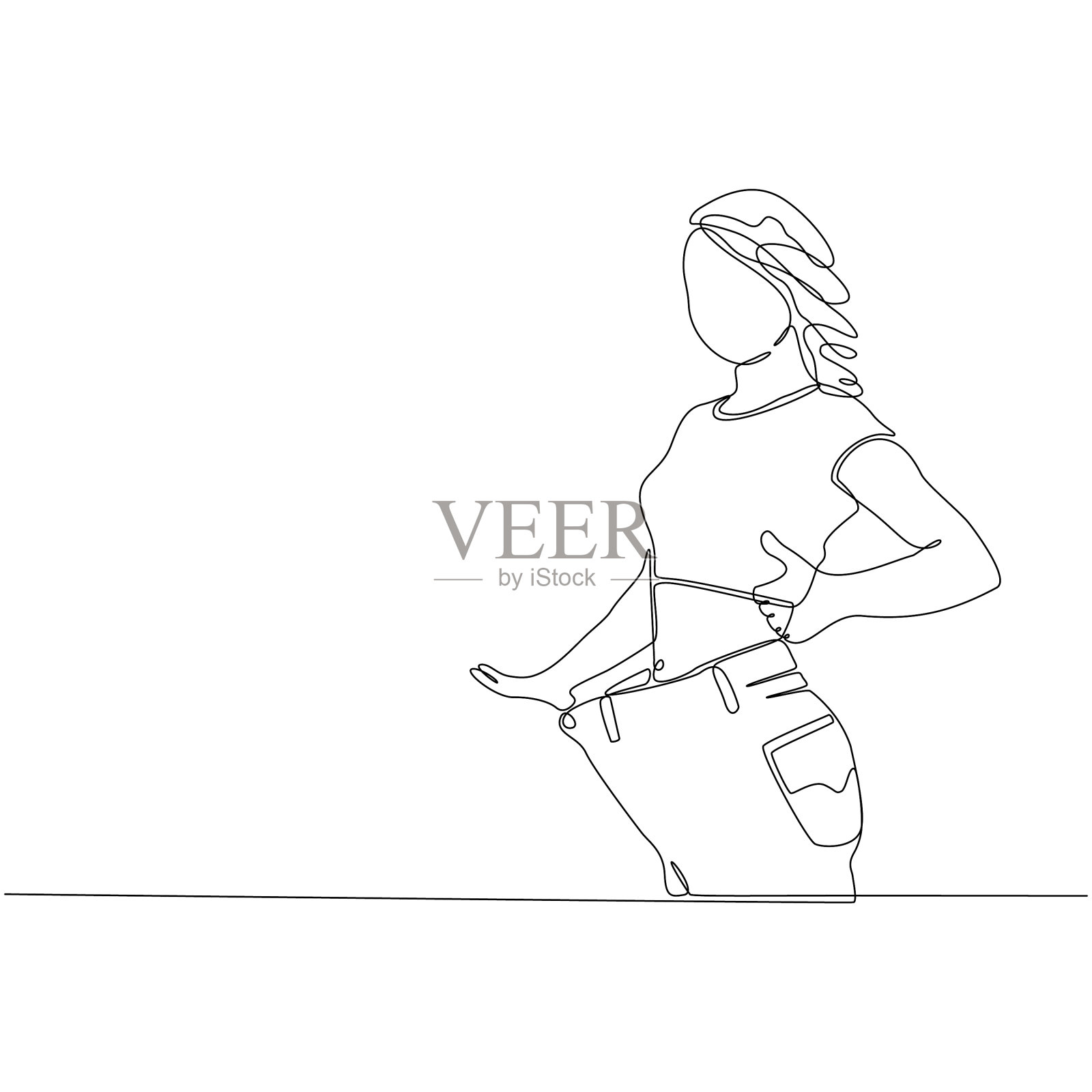 成功的年轻女性减肥了设计元素图片