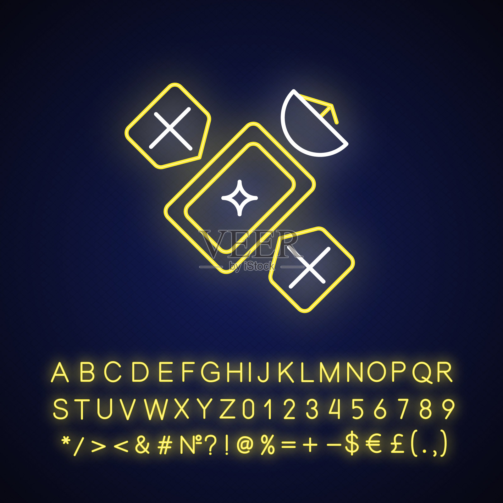 卫星霓虹灯图标插画图片素材