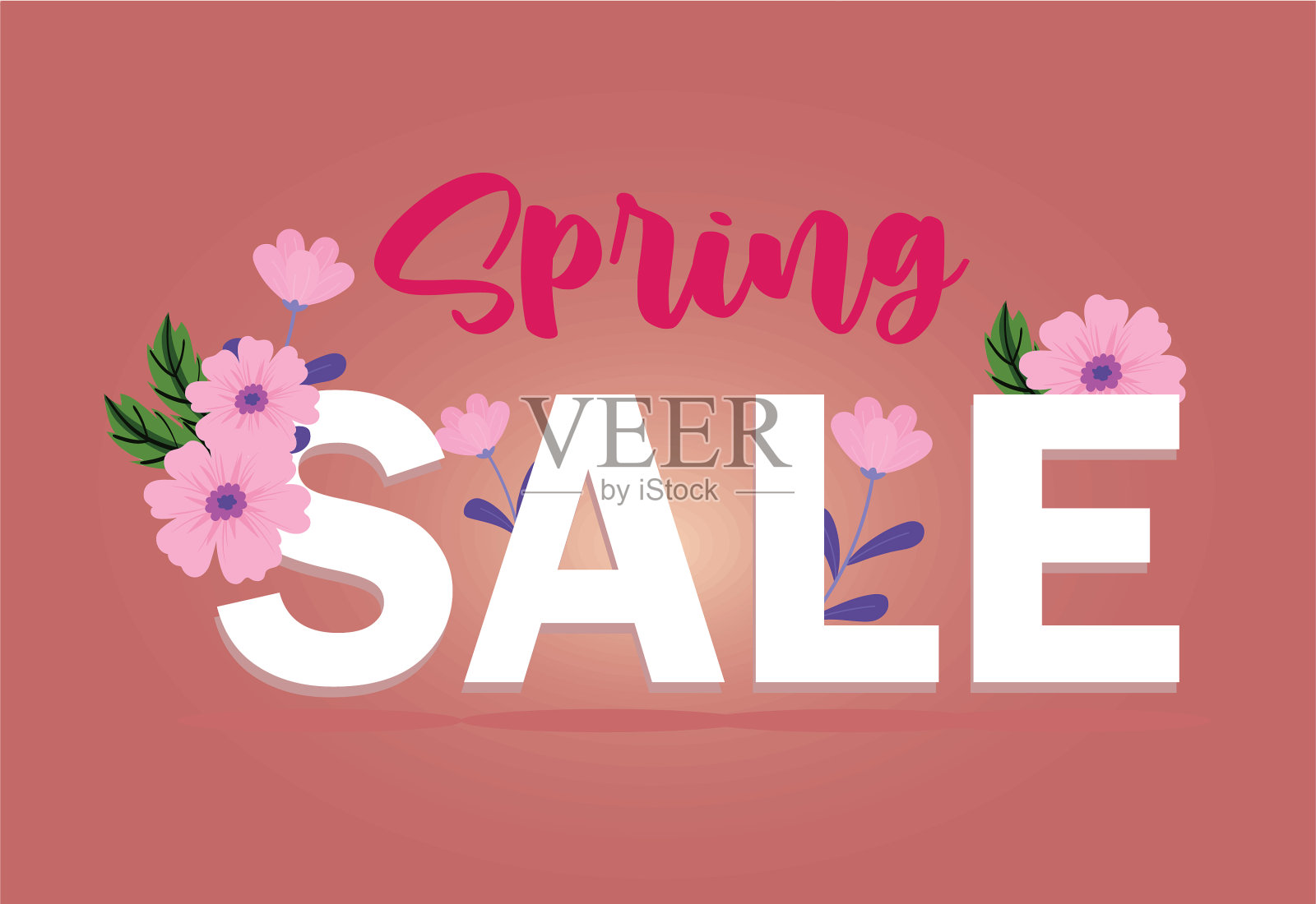 春季销售刻字插画图片素材