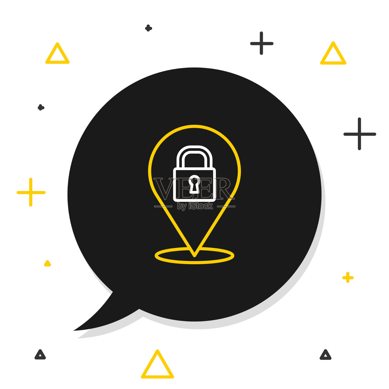 线位置锁定图标隔离在白色插画图片素材