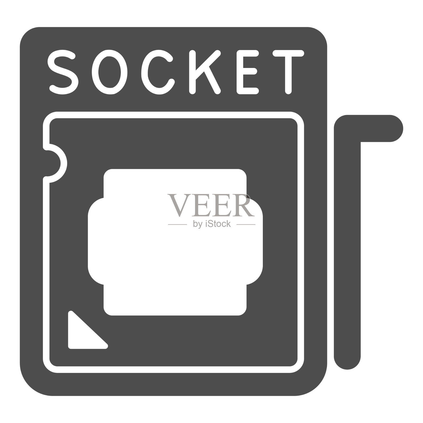 插座与处理器固态图标pcrepair概念图标素材