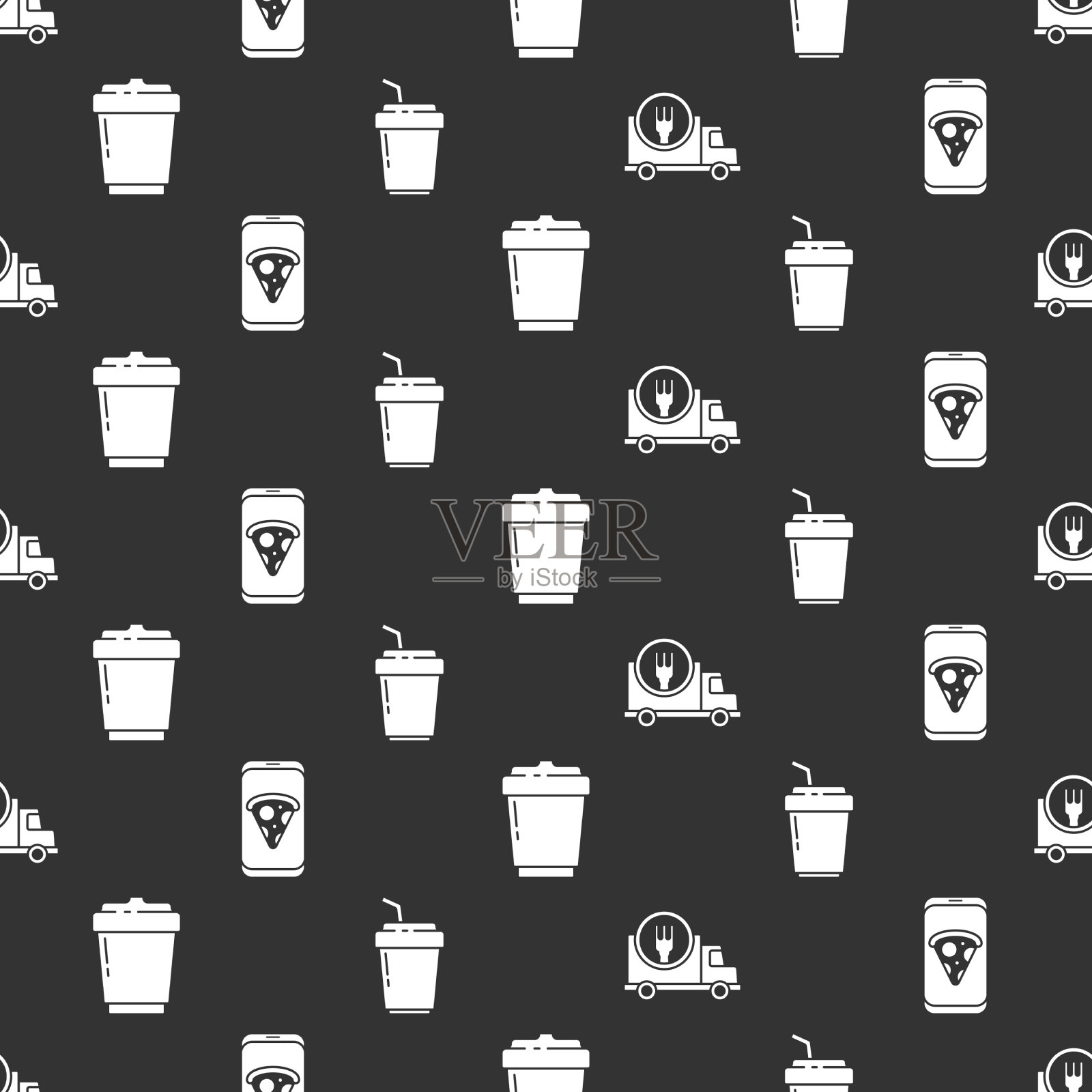 设置快速送餐车,订餐披萨图标素材