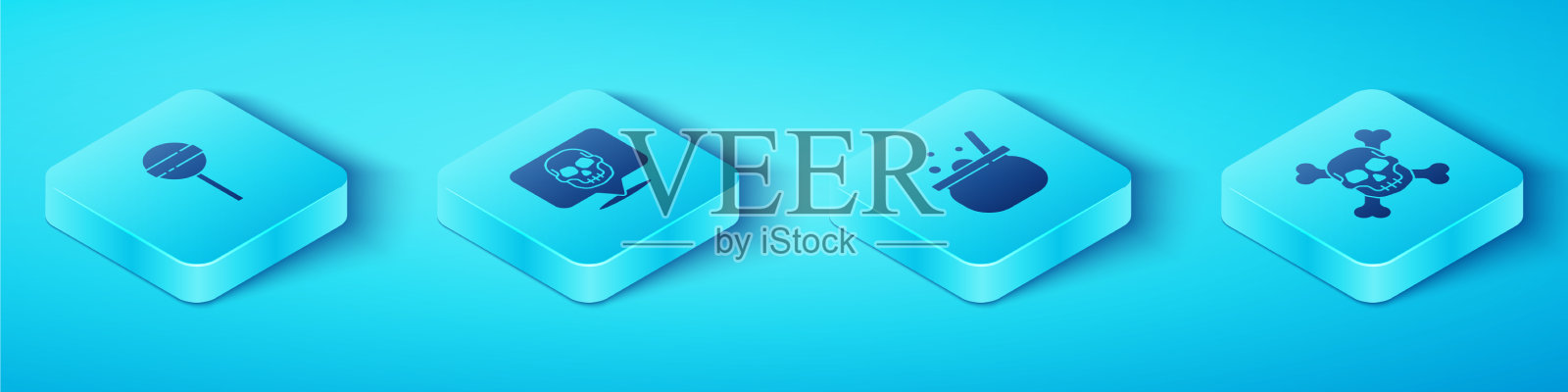 把棒棒糖骷髅放在交叉的骨头上图标素材