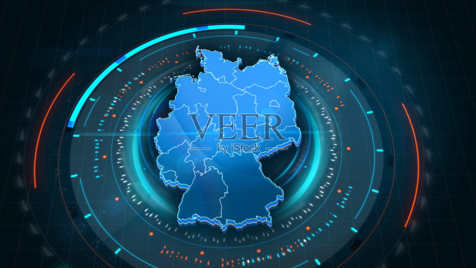 德国地图链接与未来HUD虚拟界面的背景细节照片摄影图片