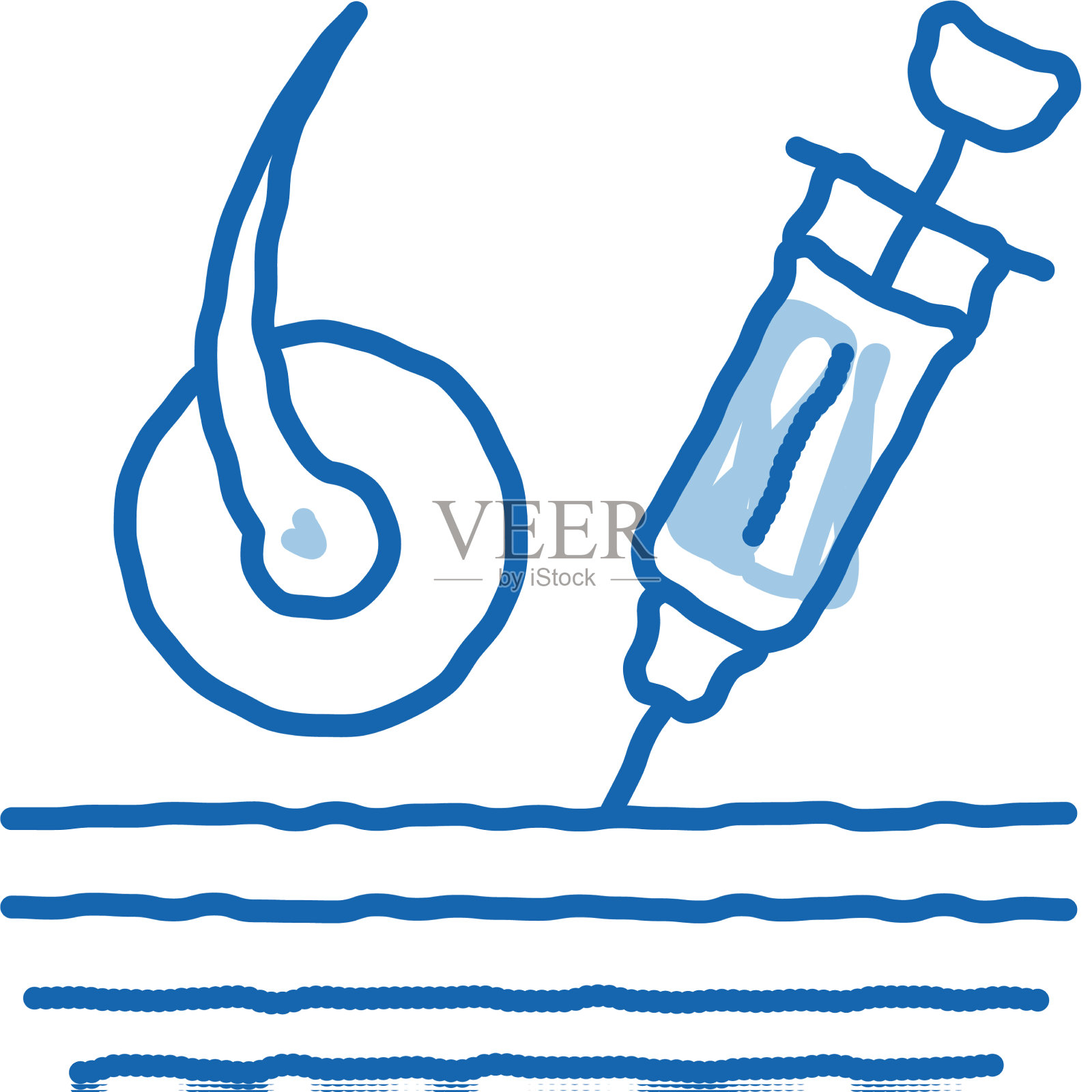 注射器注射涂鸦图标手绘插画图片素材