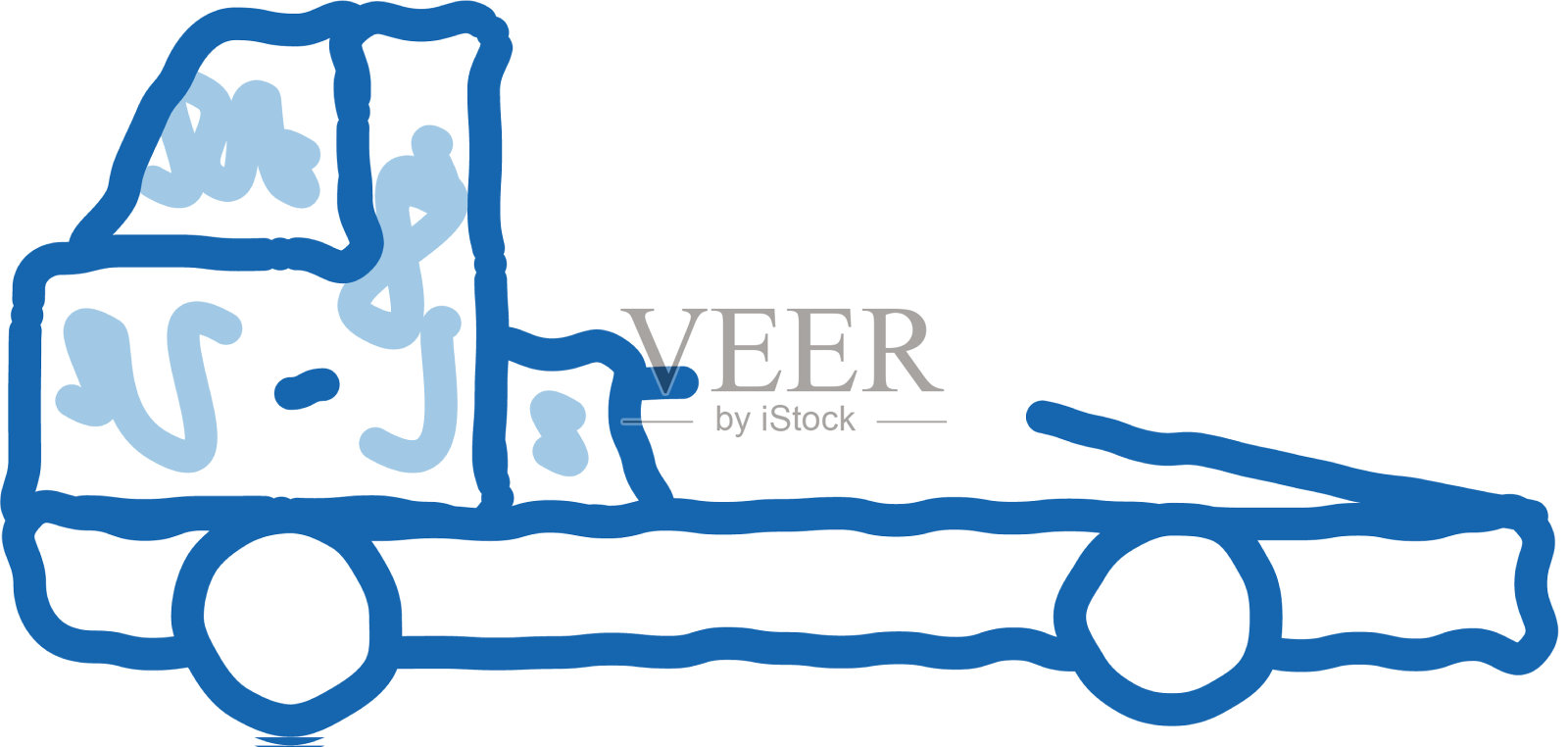 拖货卡车涂鸦图标手绘设计元素图片