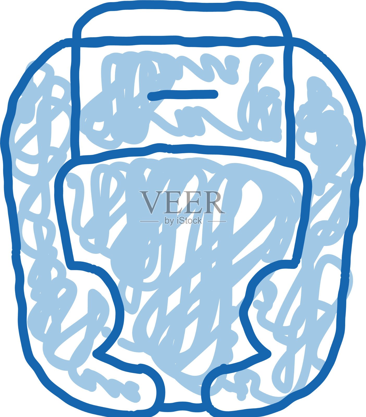 拳击手头盔涂鸦图标手绘设计元素图片