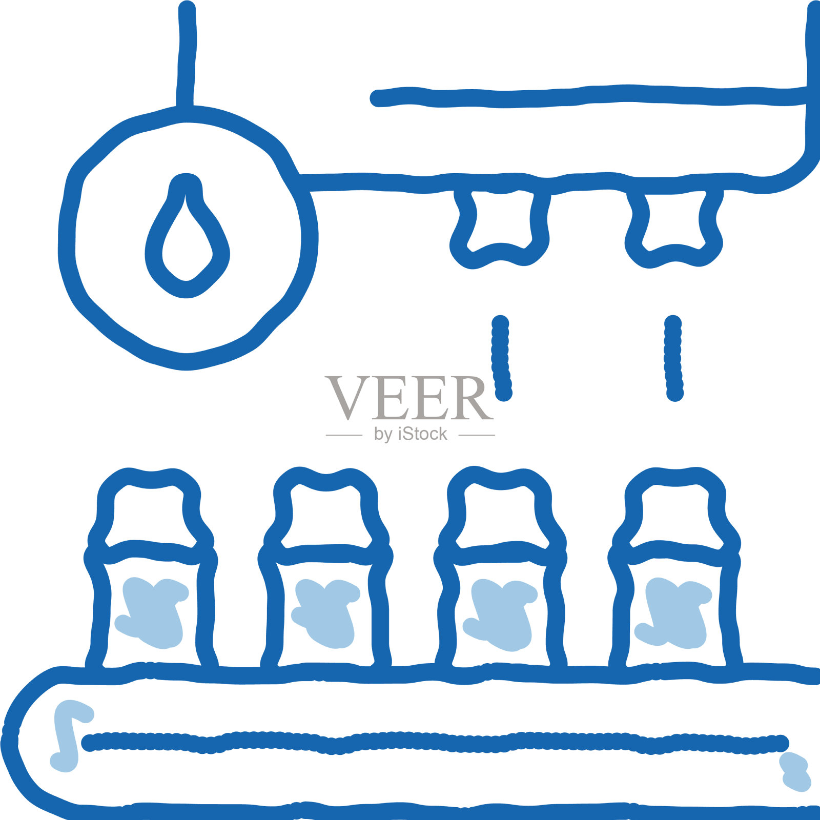 果汁输送机涂鸦图标手绘插画图片素材