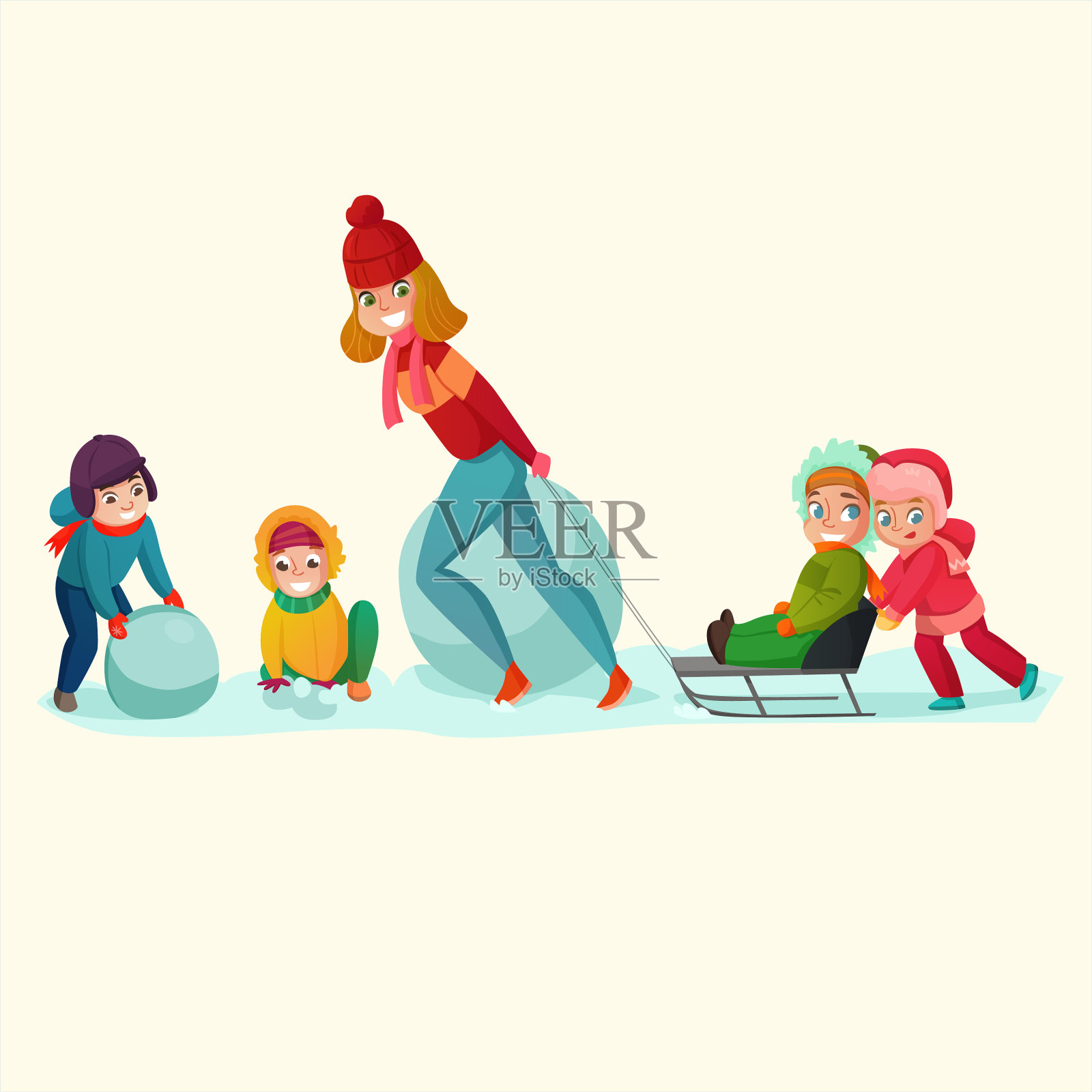 幼儿园图标平面设计插图插画图片素材