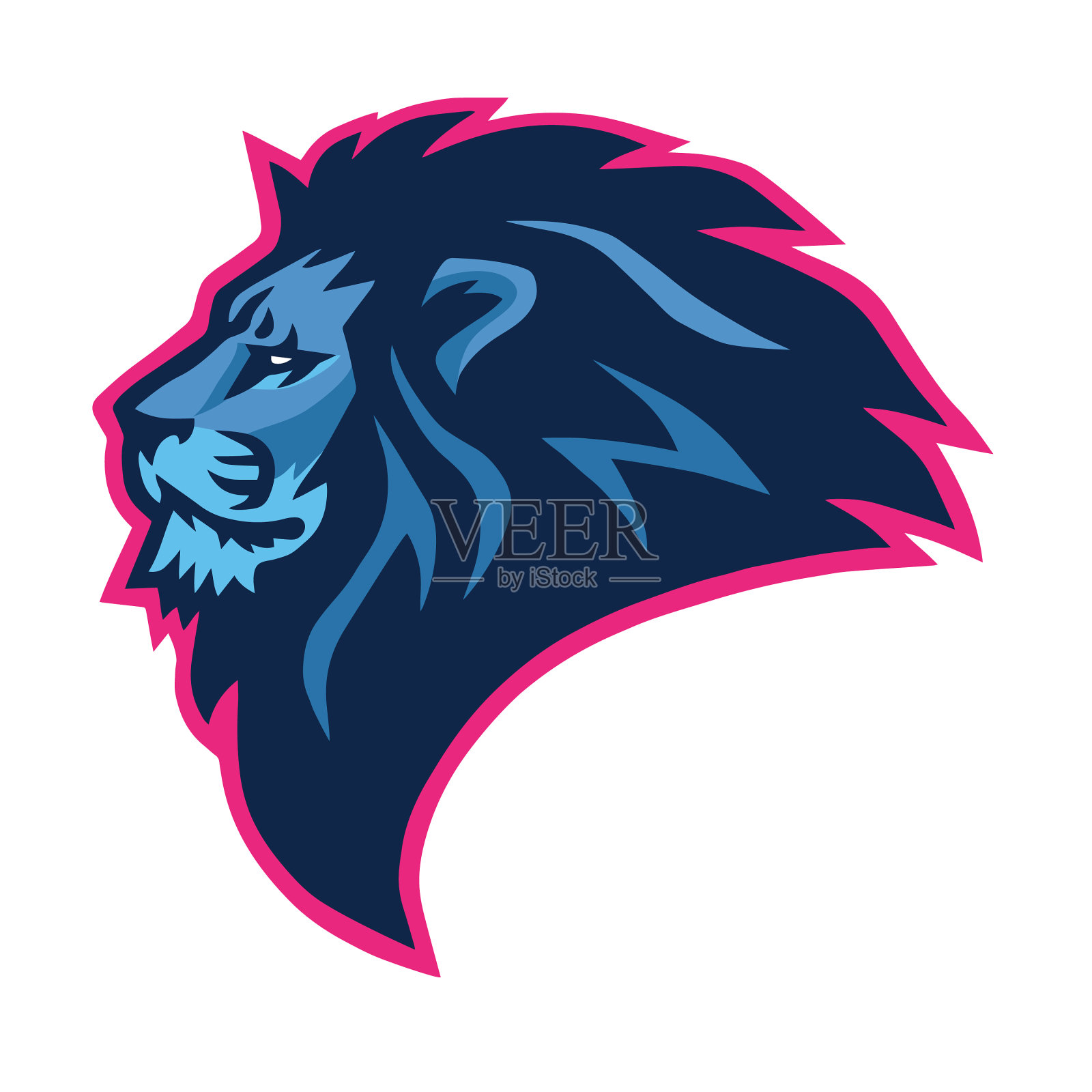 狮子头冒险电竞运动吉祥物的标志设计元素图片