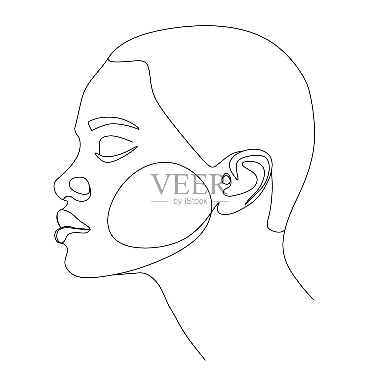 线条画抽象的面一线条画插画图片素材