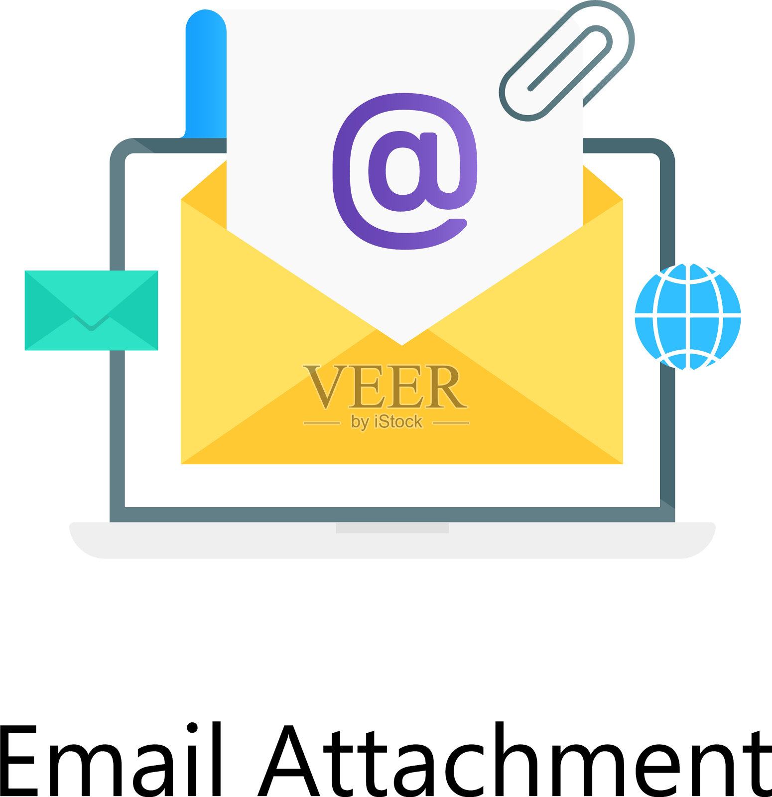 电子邮件附件插画图片素材