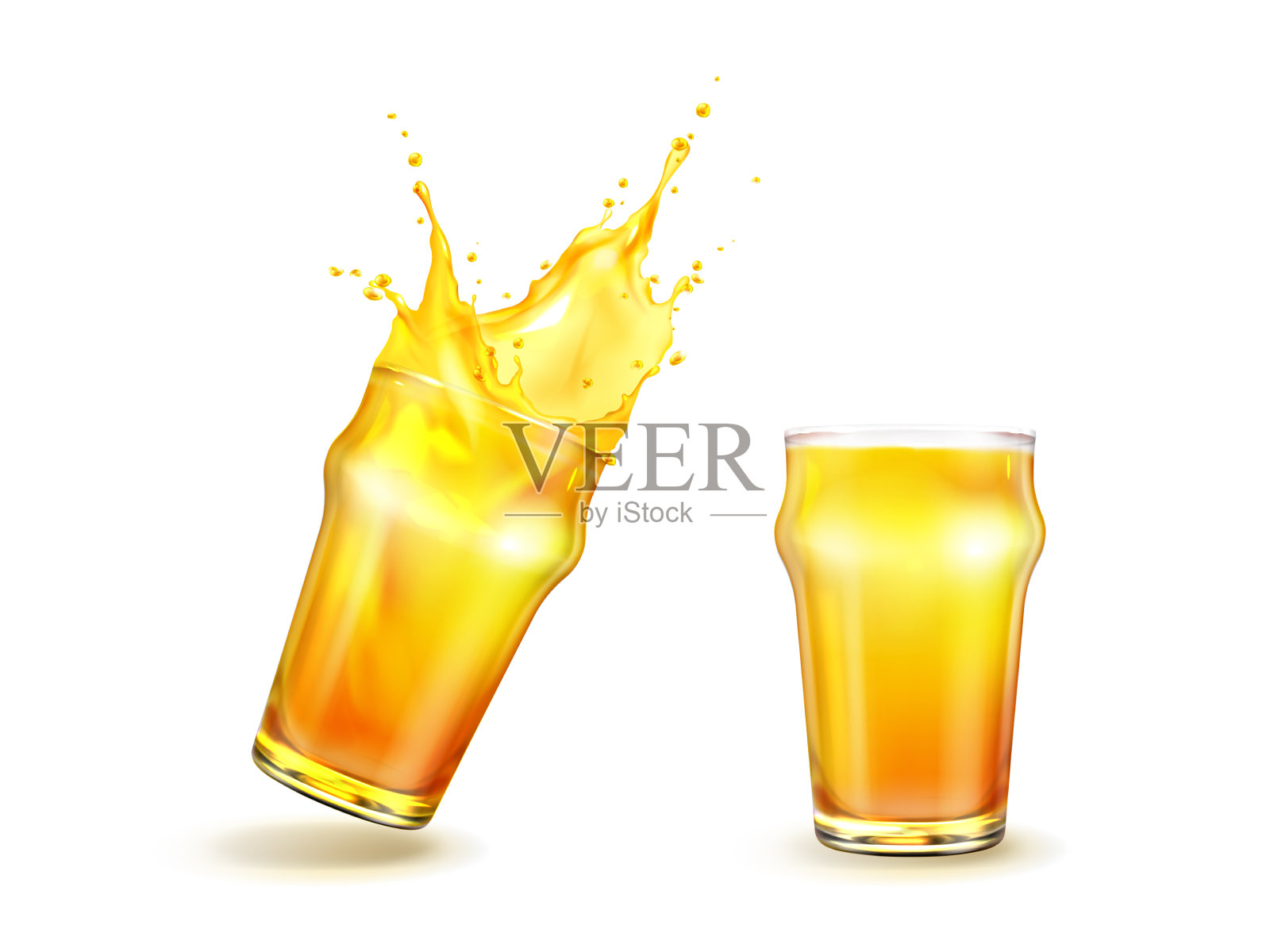 在杯子里滴着橙汁设计元素图片